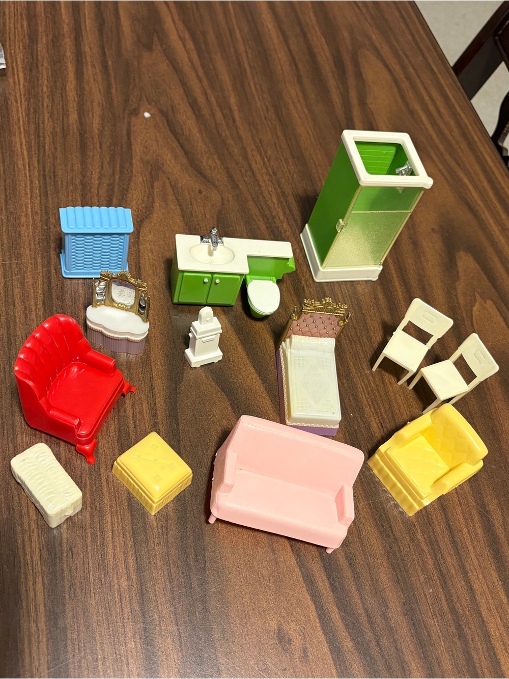 Vintage Kids Toy Dollhouse Furniture